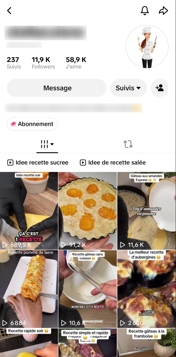 Compte TikTok 1